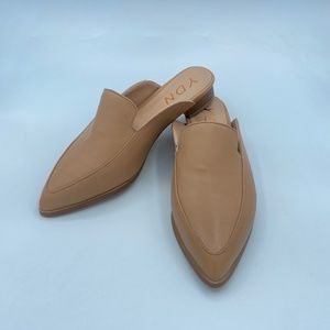 YDN Women Retro Slip On Backless Loafer Flats Pointed Toe Mules Low Heel Dress